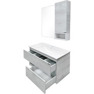 Тумба подвесная с раковиной Comforty Турин 90 см, дуб белый - фото 5