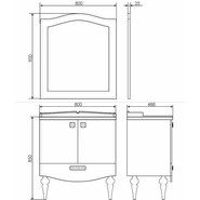 Зеркало Comforty Монако 80 см, белый - фото 3