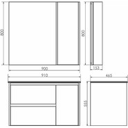Зеркало-шкаф Comforty Бремен 90 см, дуб белый - фото 6