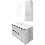 Зеркало-шкаф Comforty Бремен 90 см, дуб белый - фото 3