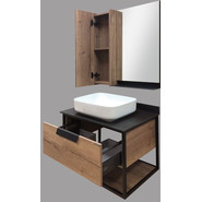 Зеркало-шкаф Comforty Кёльн 75 см, дуб тёмный - фото 6