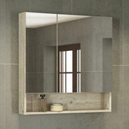 Зеркало-шкаф Comforty Парма 80 см, дуб дымчатый - фото 