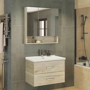 Зеркало-шкаф Comforty Парма 80 см, дуб дымчатый - фото 2