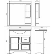 Зеркало-шкаф Comforty Севилья 85 см, слоновая кость - фото 5
