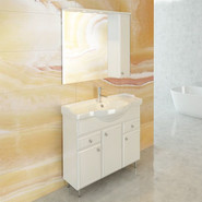 Зеркало-шкаф Comforty Сочи 85 см, белый - фото 3