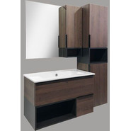 Зеркало-шкаф Comforty Франкфурт 90 см, дуб шоколадно-коричневый - фото 3