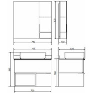 Зеркало-шкаф Comforty Штутгарт 75 см, дуб тёмно-коричневый - фото 6