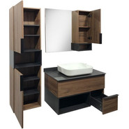 Зеркало-шкаф Comforty Штутгарт 90 см, дуб тёмно-коричневый - фото 4