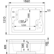 Ванна гидромассажная Gemy G9052 II O 186x151 см R - фото 4