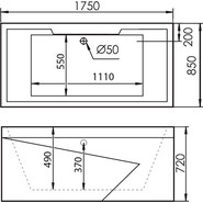 Ванна гидромассажная Gemy G9065 K 175x85 см L - фото 4
