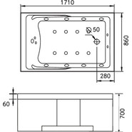 Ванна гидромассажная Gemy G9066 II O 171x86 см R - фото 6