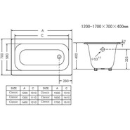 Ванна чугунная Goldman Classic 160х70 см с ножками - фото 3