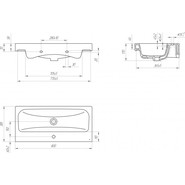 Раковина подвесная Cersanit Moduo Slim 80 см UM-MOD80SL/1 - фото 4