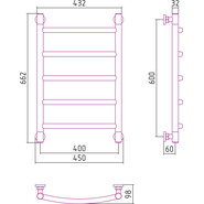 Полотенцесушитель водяной Сунержа Галант+ П5 600х400 мм 12-0200-6040, белый - фото 6
