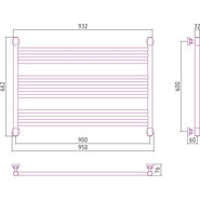 Полотенцесушитель водяной Сунержа Богема L П10 600x900 мм 05-0202-6090, состаренная бронза - фото 6