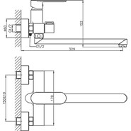 Смеситель для ванны Haiba HB22590-7, чёрный матовый - фото 2