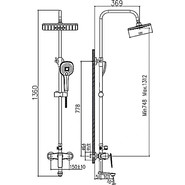 Душевая стойка Haiba HB24548-7, черный/хром - фото 2