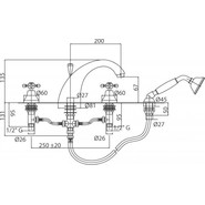 Смеситель для ванны Cezares ATLANTIS-NOSTALGIA-BVD-02, бронза, Цвет производителя: бронза - фото 2