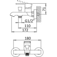 Смеситель для ванны Cezares NAUTIC-VM-NOP, черный, Цвет производителя: чёрный - фото 2