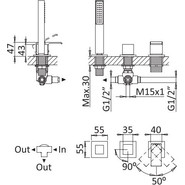 Смеситель для ванны Cezares PORTA-BVDM3-NOP, черный, Цвет производителя: чёрный - фото 2