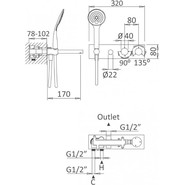 Смеситель для ванны с термостатом Cezares Articoli Vari CZR-B-VDM1-T-01 - фото 2