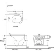 Унитаз подвесной Aquanet Rimless Cetus W Short LX-1900 249710 с тонкой крышкой микролифт - фото 2