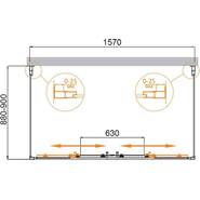 Душевое ограждение Cezares 160х90 см MOLVENO-AH-22-160/90-C-Cr-IV, хром/прозрачное - фото 2
