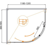 Душевое ограждение Cezares 120х90 см MOLVENO-RH-1-120/90-P-Cr, хром/матовое - фото 5