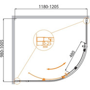Душевое ограждение Cezares 120х100 см MOLVENO-RH-1-120/100-P-Cr, хром/матовое - фото 5