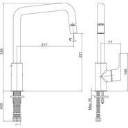 Смеситель для кухни E.C.A. Luna 102118044EX - фото 2