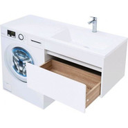 Тумба подвесная с раковиной-столешницей Aquanet Токио 130 см 236917 R, белый - фото 6