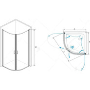 Душевое ограждение RGW LE-54 90х90 см 06125499-11, хром/прозрачное - фото 2