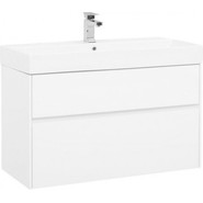 Тумба подвесная с раковиной Aquanet Бруклин 100 см 203961, белый - фото 