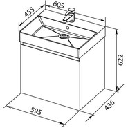 Тумба подвесная с раковиной Aquanet Йорк 60 см 202094, белый - фото 6