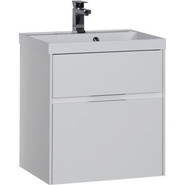 Тумба подвесная с раковиной Aquanet Латина 60 см 179934, белый - фото 