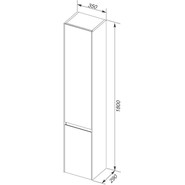 Пенал подвесной Aquanet Гласс 35 см 196962, белый - фото 5
