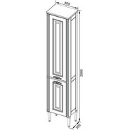 Пенал напольный Aquanet Паола 40 см 181770, белый/серебро - фото 6