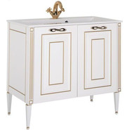 Тумба напольная с раковиной Aquanet Паола 90 см 186116, белый/золото - фото 