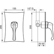 Смеситель для душа Emmevi Ares BR76009, бронза - фото 2