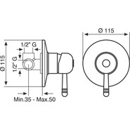 Смеситель для душа Emmevi Laguna BR40009, бронза - фото 2
