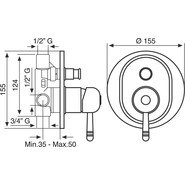 Смеситель для ванны Emmevi Laguna BR40019, бронза - фото 2