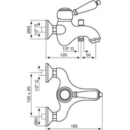 Смеситель для ванны Emmevi Laguna BR40061, бронза - фото 2