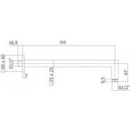 Кронштейн стеновой для верхнего душа Paffoni Quadro 350 мм ZSOF063CR350 - фото 2