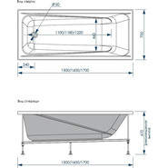 Ванна акриловая Loranto Calgary 160x70 см, Размер - мм: 1600х700 - фото 4