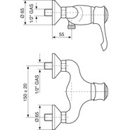 Смеситель для душа Emmevi Tiffany BC6002, белый/хром - фото 2