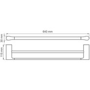 Полотенцедержатель WasserKraft Wiese K-8940, цвет оружейная сталь - фото 4