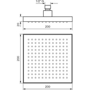 Верхний душ Emmevi 200х200 мм C00658CR - фото 2
