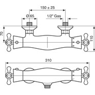 Смеситель для душа с термостатом Emmevi Deco Classic BR12300, бронза - фото 2