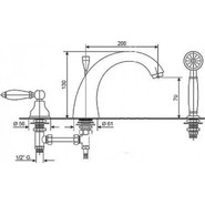 Смеситель для ванны Emmevi Tiffany OR60120, золото - фото 2
