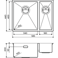 Кухонная мойка Omoikiri Taki 58-2-U/IF IN-R (4993767) 1,2 мм, нержавеющая сталь - фото 3